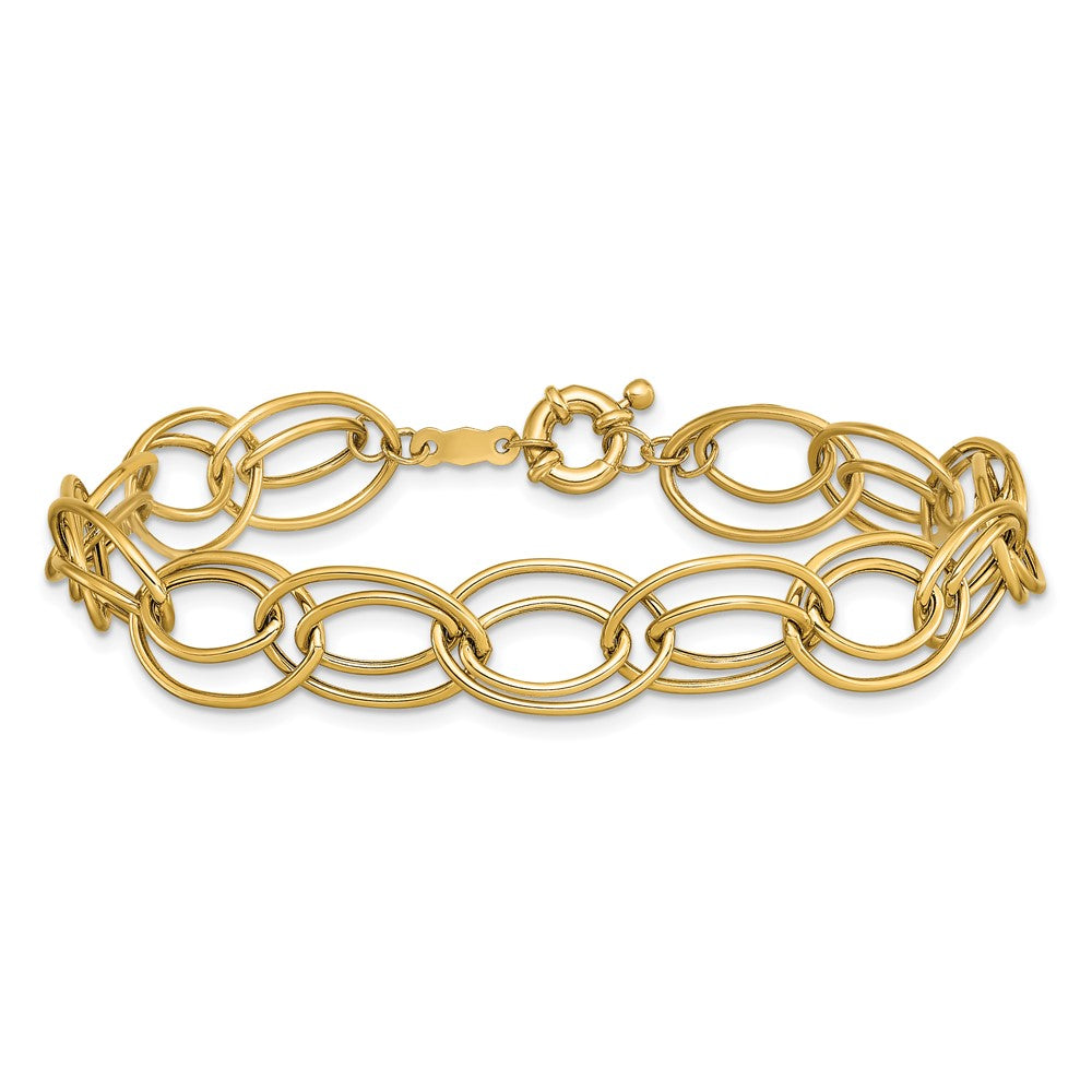 7.5 Zoll 14K Fantasie Oval Glieder Armband