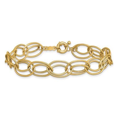 7.5 Zoll 14K Fantasie Oval Glieder Armband