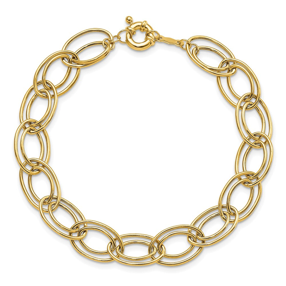 7.5 Zoll 14K Fantasie Oval Glieder Armband