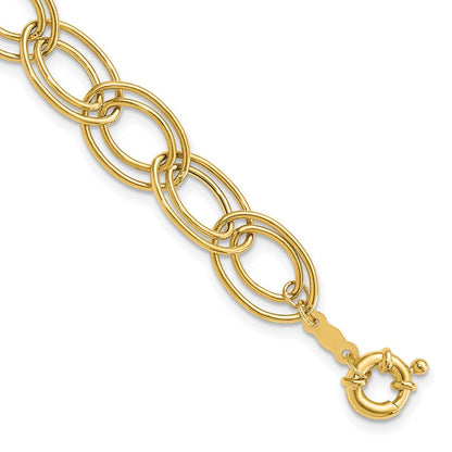 7.5 Zoll 14K Fantasie Oval Glieder Armband