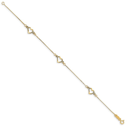 7.25 Zoll 14K Fantasie Herz Armband