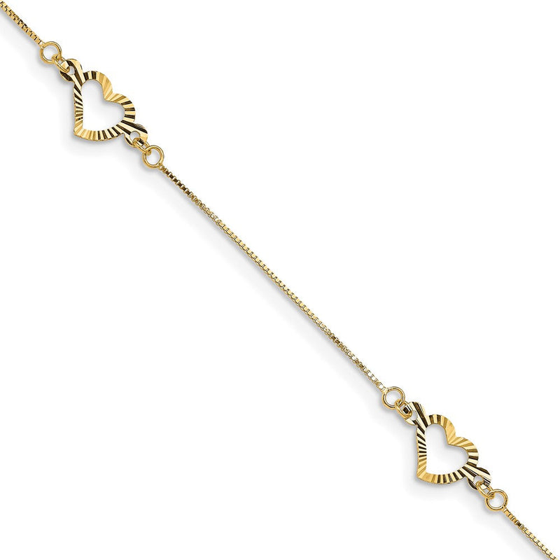 7.25 Zoll 14K Fantasie Herz Armband