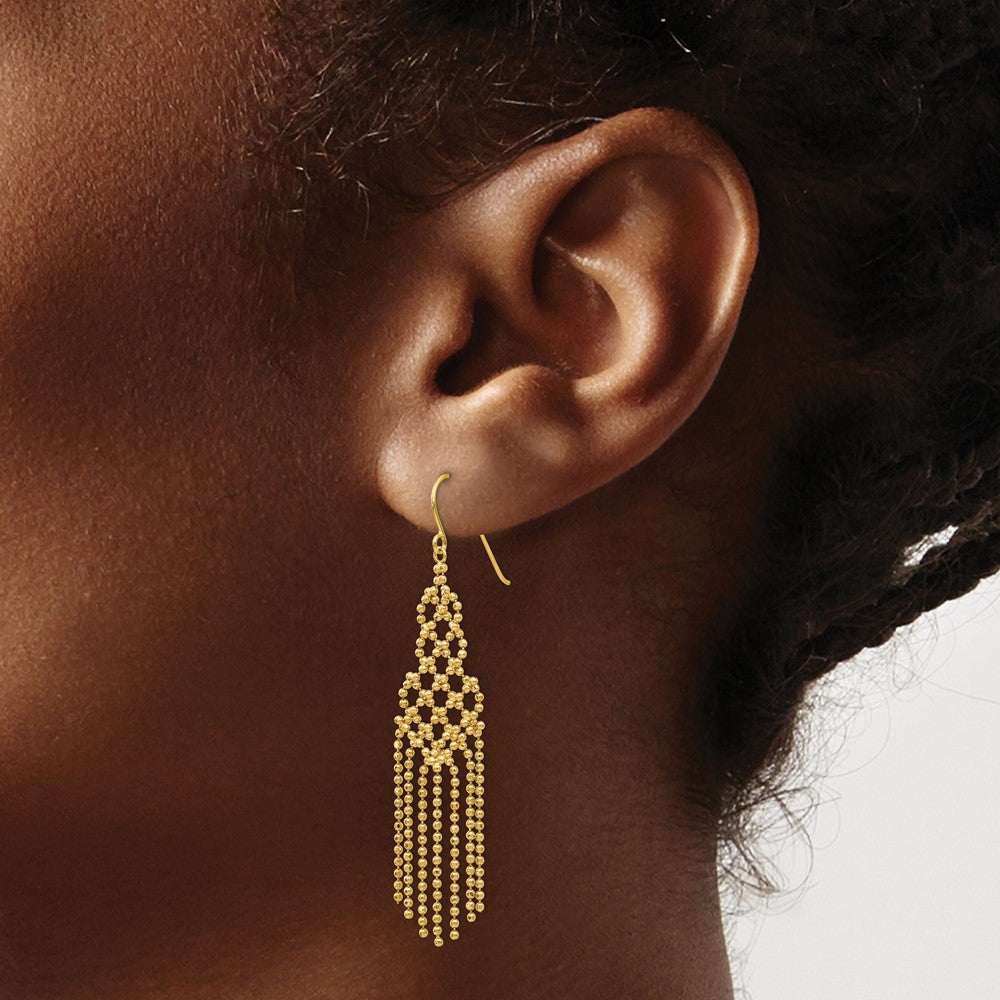 14K Gelbgold Perle Kette Ohrringe