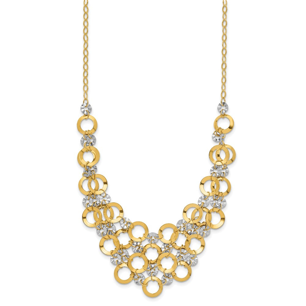14K Bicolor Verstellbar Kreis Halskette
