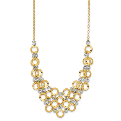 14K Bicolor Verstellbar Kreis Halskette