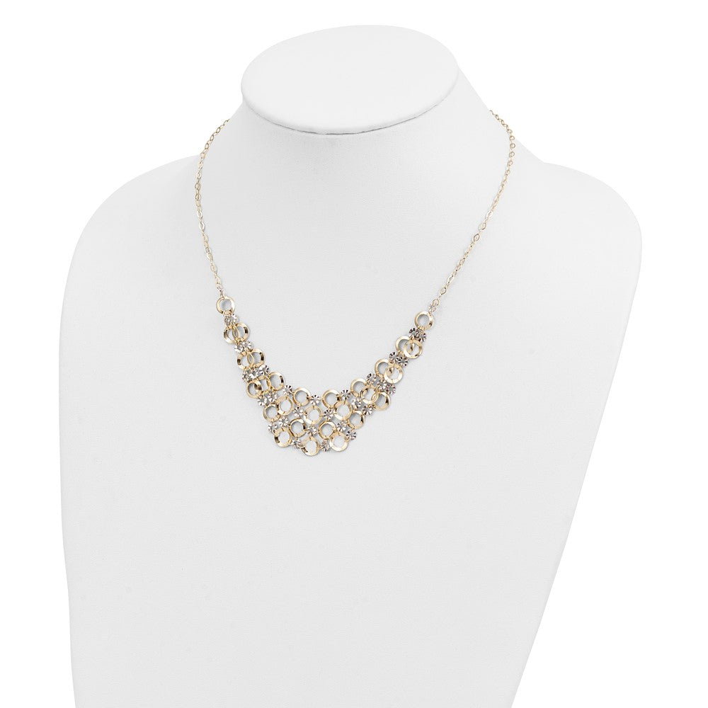 14K Bicolor Verstellbar Kreis Halskette