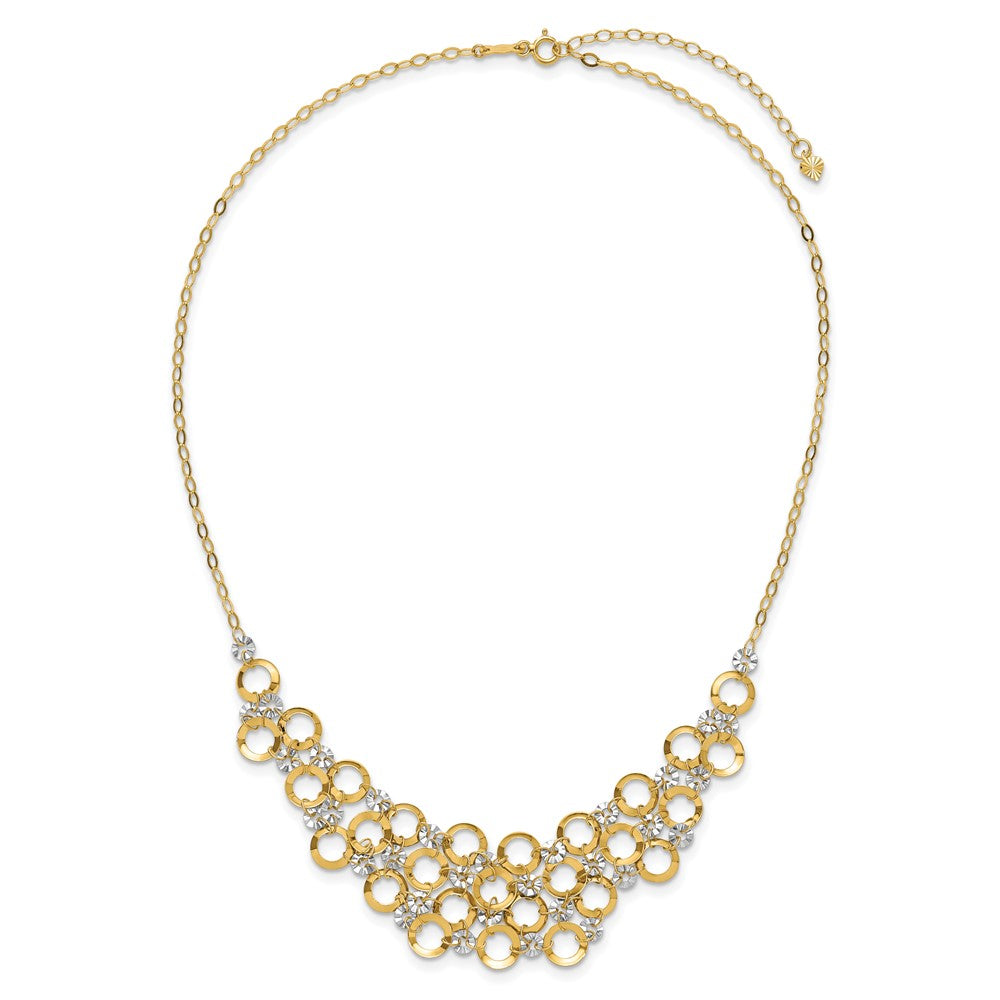 14K Bicolor Verstellbar Kreis Halskette