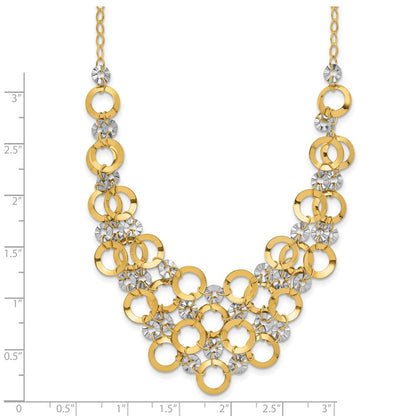 14K Bicolor Verstellbar Kreis Halskette