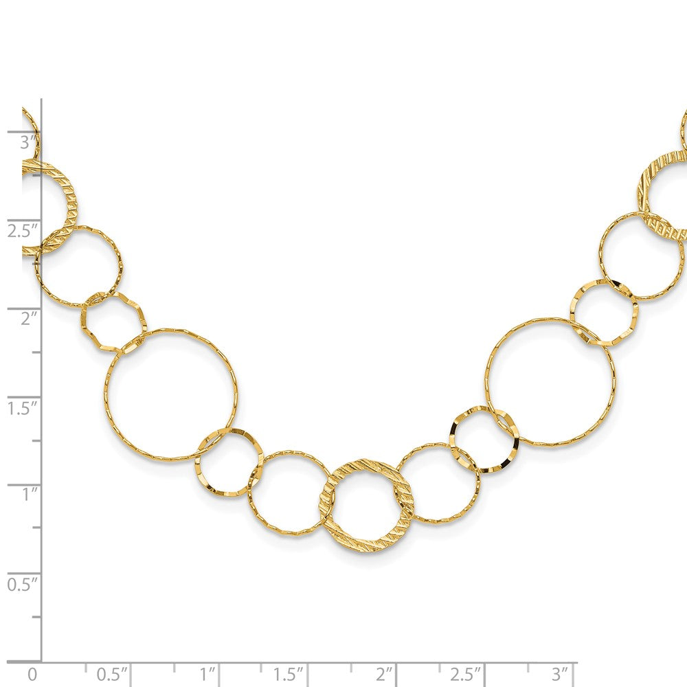 14K Gelb Combo Kreis Halskette