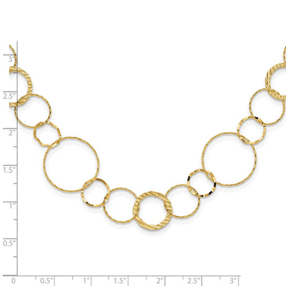 14K Gelb Combo Kreis Halskette
