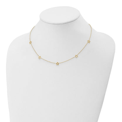 14K Gelbgold Stern mit 2 Zoll Verlängerung Halskette