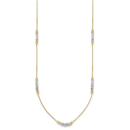 14K Bicolor Mirror Gekugelt Halskette