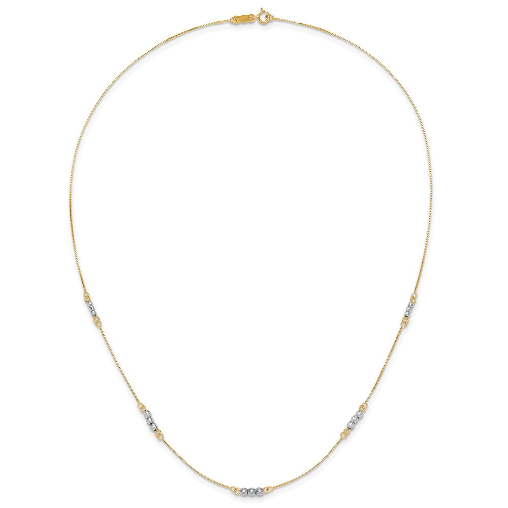 14K Bicolor Mirror Gekugelt Halskette