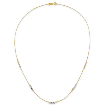 14K Bicolor Mirror Gekugelt Halskette