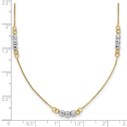 14K Bicolor Mirror Gekugelt Halskette