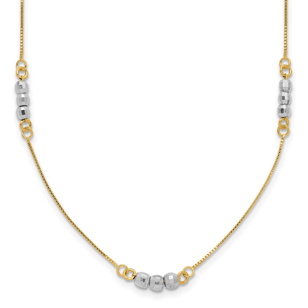 14K Bicolor Mirror Gekugelt Halskette