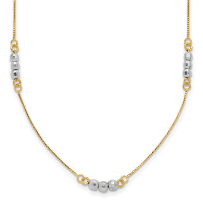 14K Bicolor Mirror Gekugelt Halskette