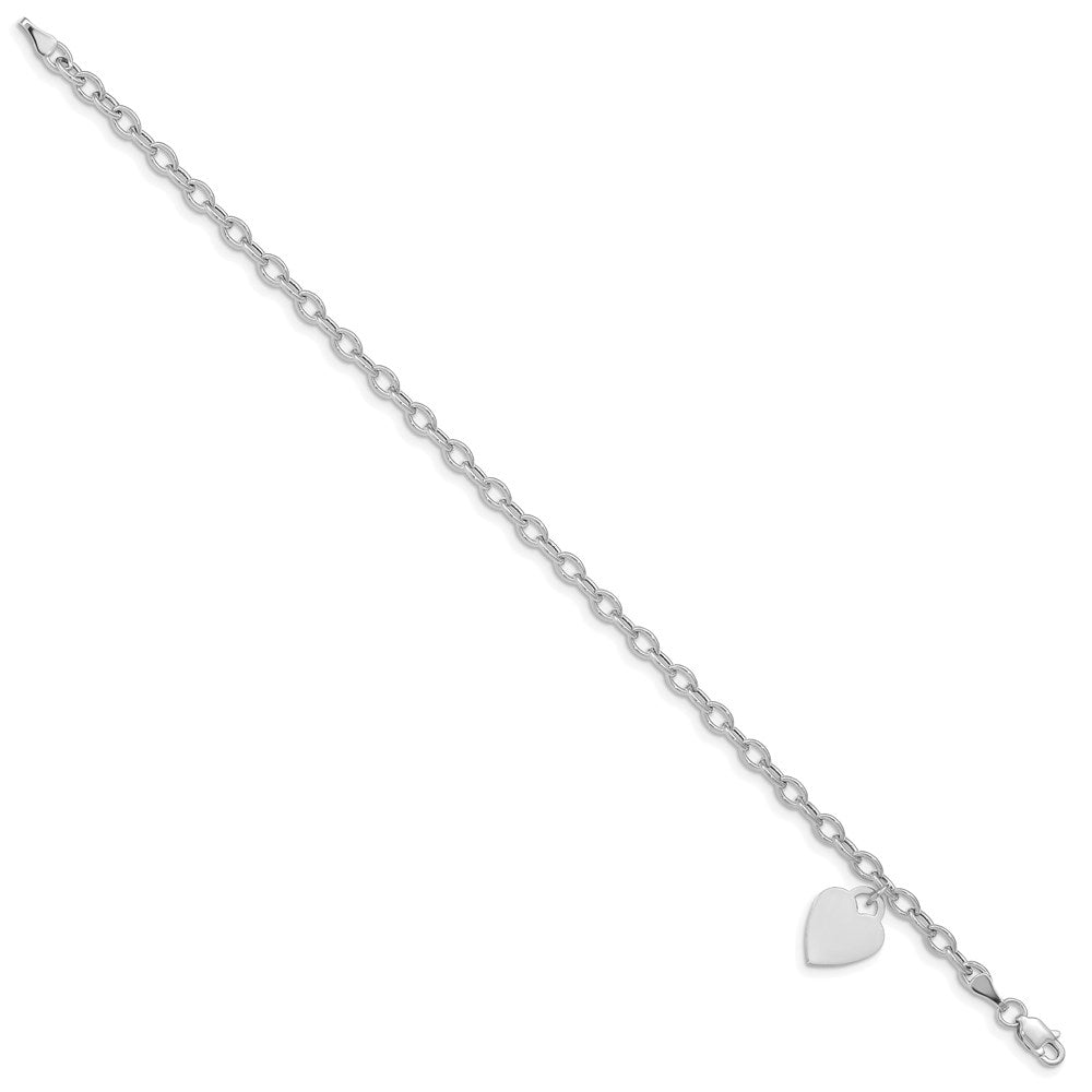14K Weißgold Hängend Herz Armband
