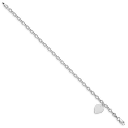 14K Weißgold Hängend Herz Armband