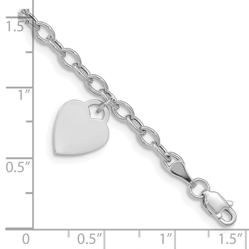 14K Weißgold Hängend Herz Armband
