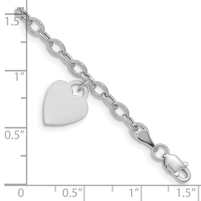 14K Weißgold Hängend Herz Armband