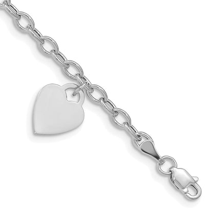 14K Weißgold Hängend Herz Armband