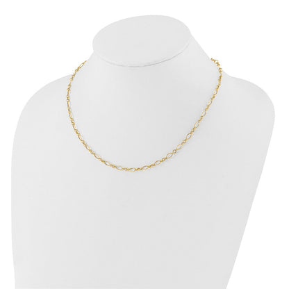 14K Gelbgold Oval Glieder Halskette