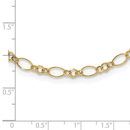 14K Gelbgold Oval Glieder Halskette