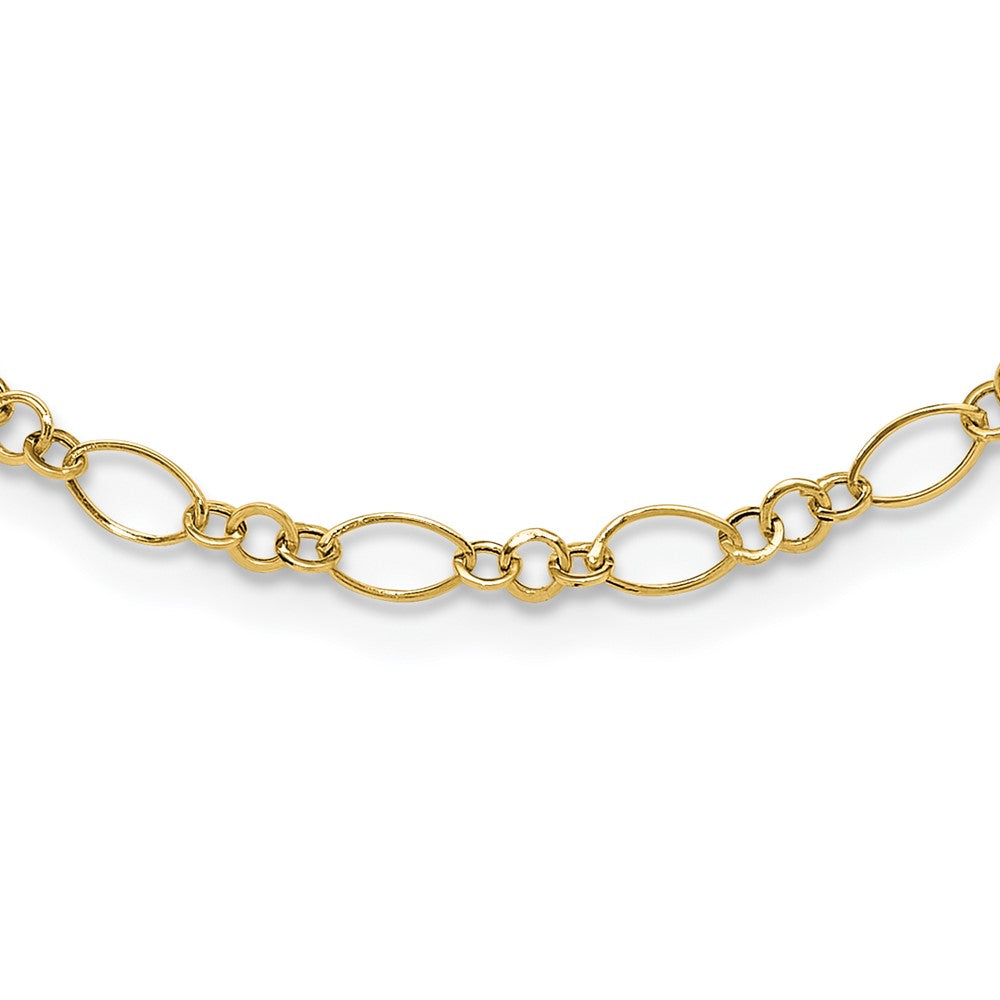 14K Gelbgold Oval Glieder Halskette