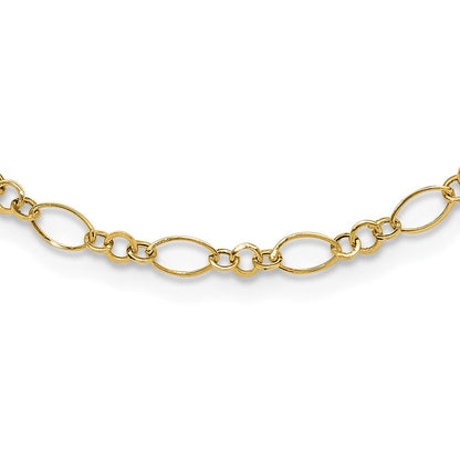 14K Gelbgold Oval Glieder Halskette