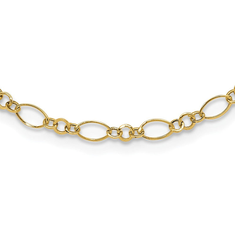 14K Gelbgold Oval Glieder Halskette