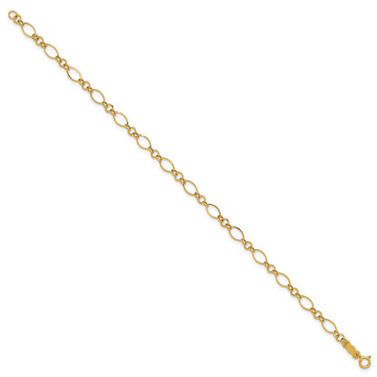 7.25 Zoll 14K Gelbgold 7.25 Zoll Poliert Fantasieglieder Armband