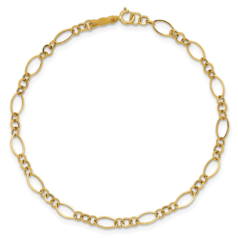 7.25 Zoll 14K Gelbgold 7.25 Zoll Poliert Fantasieglieder Armband