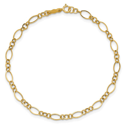 7.25 Zoll 14K Gelbgold 7.25 Zoll Poliert Fantasieglieder Armband