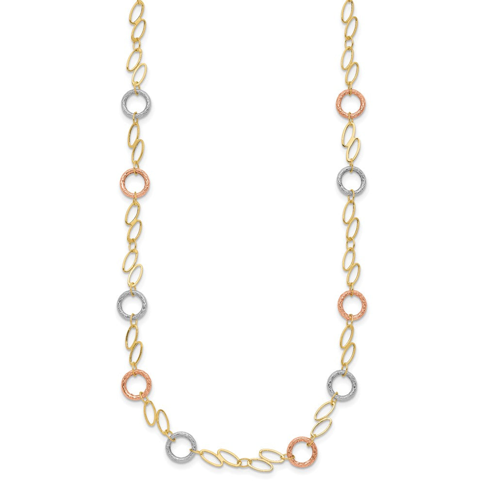 14K Tricolor Kreise Halskette