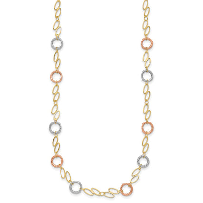 14K Tricolor Kreise Halskette