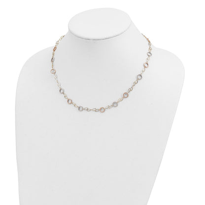 14K Tricolor Kreise Halskette