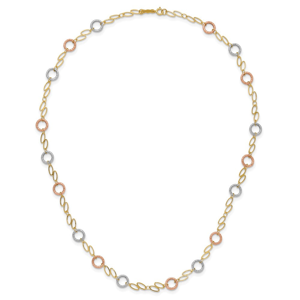 14K Tricolor Kreise Halskette