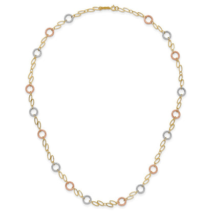 14K Tricolor Kreise Halskette