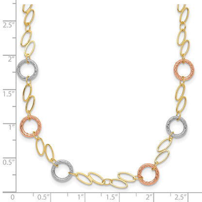 14K Tricolor Kreise Halskette