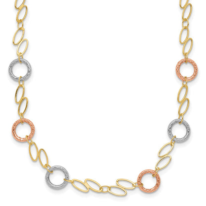 14K Tricolor Kreise Halskette