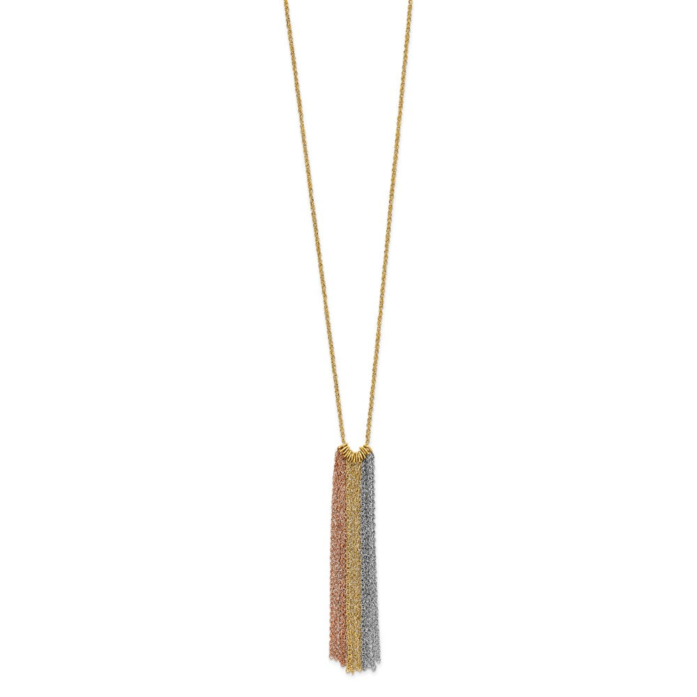 18 Zoll 14K Tricolor Hängend Kette mit 2 Zoll Verlängerung Halskette
