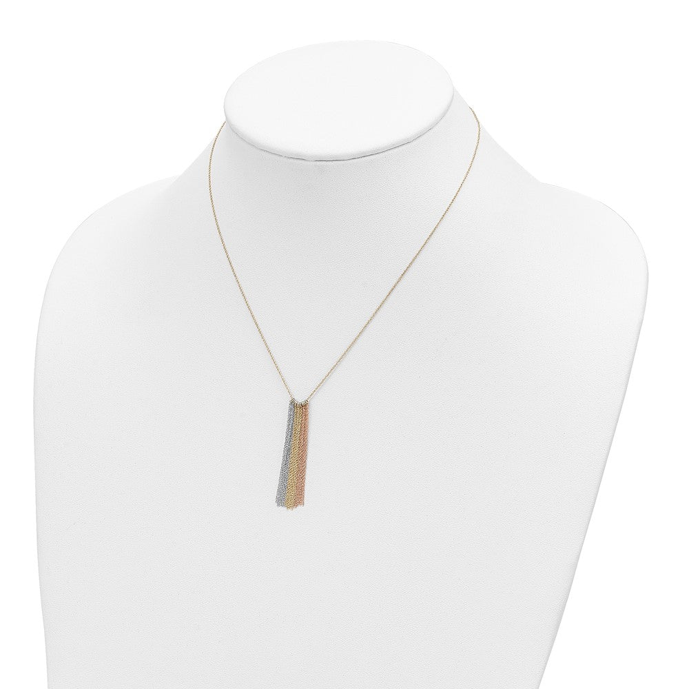 18 Zoll 14K Tricolor Hängend Kette mit 2 Zoll Verlängerung Halskette