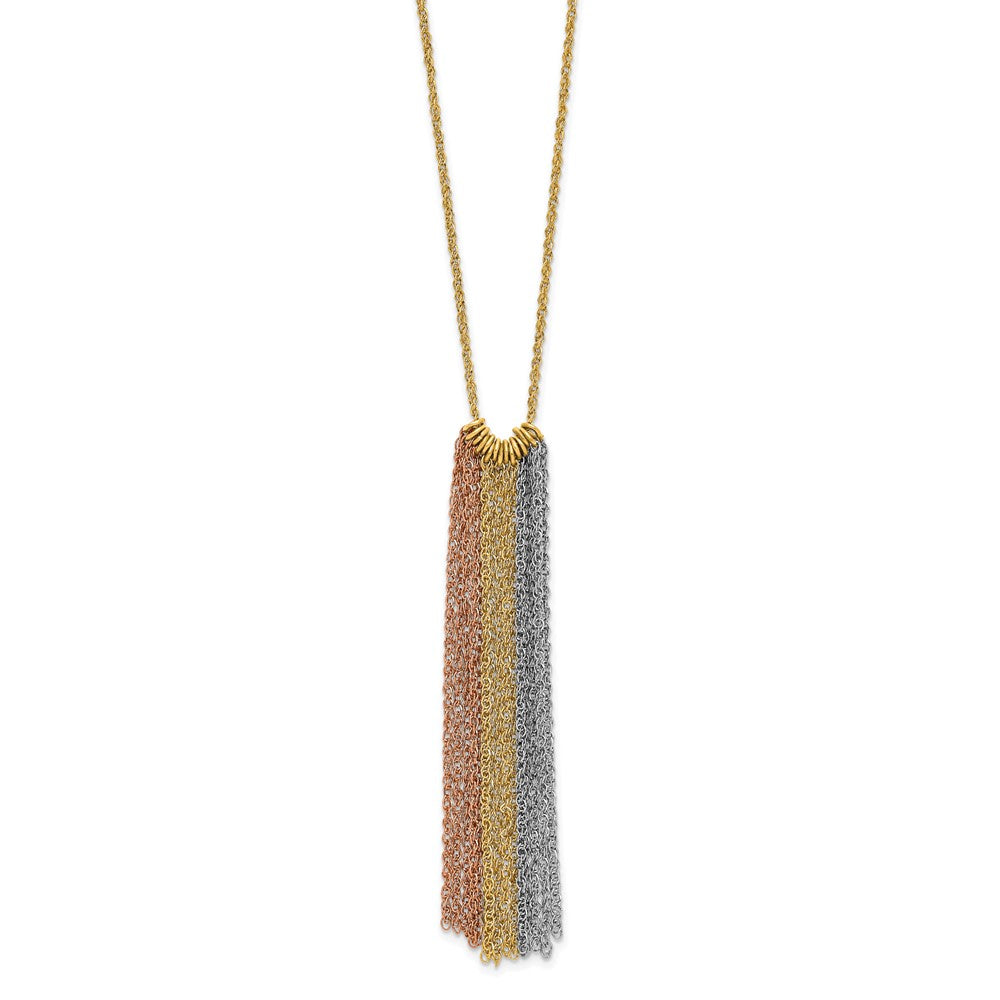 18 Zoll 14K Tricolor Hängend Kette mit 2 Zoll Verlängerung Halskette