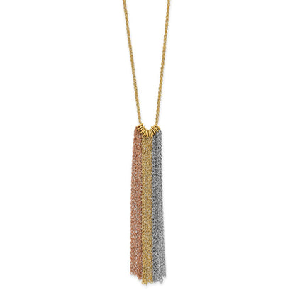 18 Zoll 14K Tricolor Hängend Kette mit 2 Zoll Verlängerung Halskette
