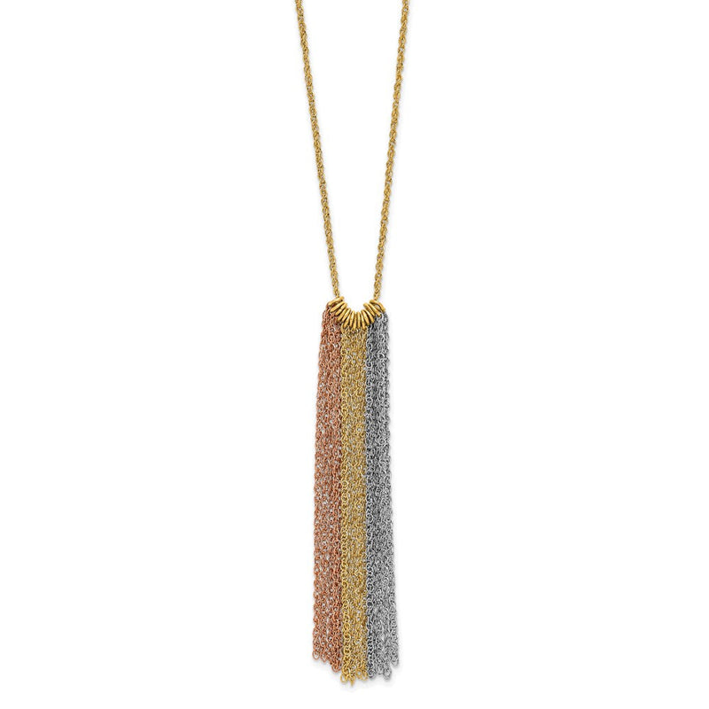 18 Zoll 14K Tricolor Hängend Kette mit 2 Zoll Verlängerung Halskette