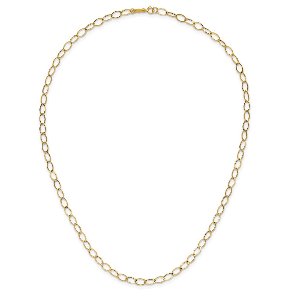 14K Gelbgold Oval Glieder Halskette