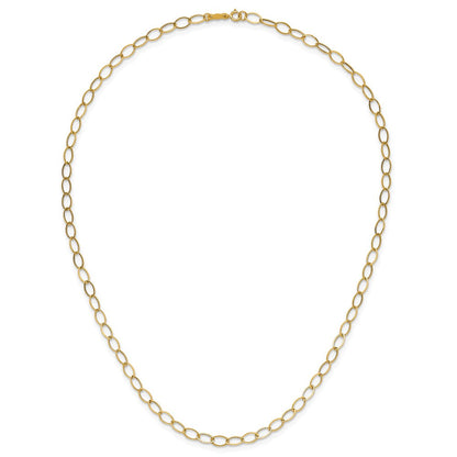 14K Gelbgold Oval Glieder Halskette