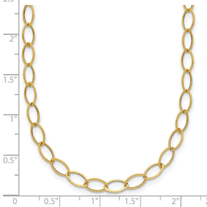 14K Gelbgold Oval Glieder Halskette