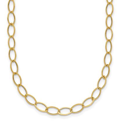 14K Gelbgold Oval Glieder Halskette